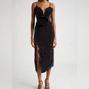 Ramy Brook Haven Floral Embroidery Velvet Gown